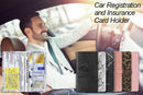 Car Registration and Insurance Holder - Premium PU Leather Vehicle Document Wallet - Slim Glove Box Organiser for Rego Papers, Logbook & ID Cards - Pink