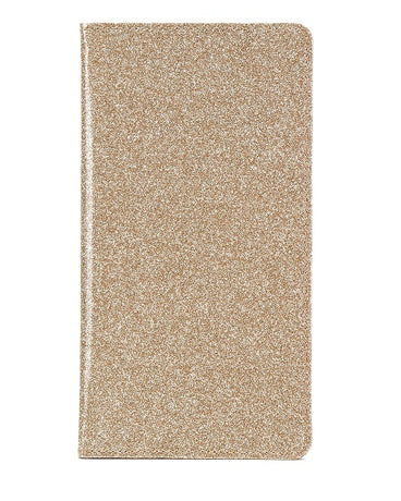 Car Registration and Insurance Holder Gold Glitter - Luxury Bling Vehicle Document Wallet - Slim Glove Box Organiser for Rego Papers, Logbook & ID Cards - Sparkle PU Leather