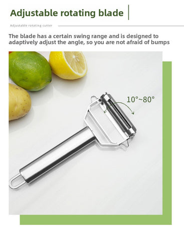 Premium Stainless Steel Dual Peeler & Julienne Cutter - 2-in-1 Vegetable Slicer with Swivel Blade - Heavy Duty Multi-Function Kitchen Tool for Potatoes, Carrots & Fruit