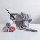 Soft Microfibre Hair Drying Towel Wrap - Super Absorbent Coral Fleece Turban with Secure Button - Quick Dry Bath Head Cap for Wet Hair & Spa - Crimson