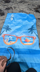 Sand Free Microfibre Beach Towel - Quick Dry Lightweight Travel Towel 70x150cm(240GSM) - 3D Sunglasses Print for Summer, Pool & Camping