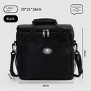 Large Insulated Cooler Bag Thermal Lunch Tote 16L Capacity with Adjustable Shoulder Strap for Picnics Camping & Work Black