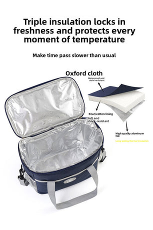 Large Insulated Cooler Bag Thermal Lunch Tote 16L Capacity with Adjustable Shoulder Strap for Picnics Camping & Work Pink
