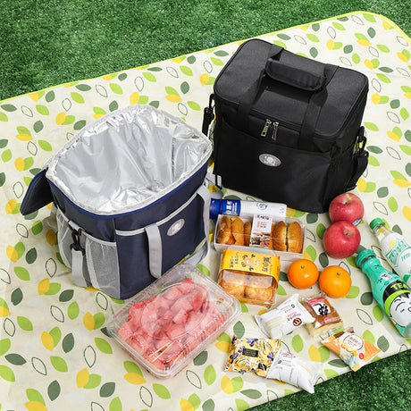 Large Insulated Cooler Bag Thermal Lunch Tote 16L Capacity with Adjustable Shoulder Strap for Picnics Camping & Work Purple