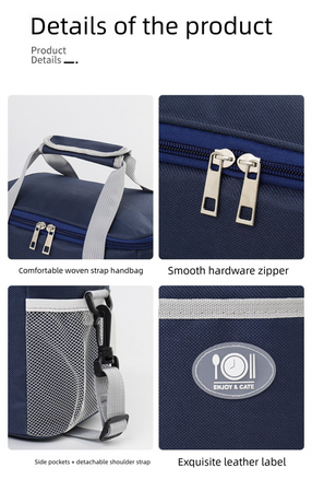 Large Insulated Cooler Bag Thermal Lunch Tote 16L Capacity with Adjustable Shoulder Strap for Picnics Camping & Work Purple
