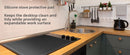 Silicone Stove Top Cover 71x50x0.2cm Heat Resistant Electric Cooktop Protector Mat for Kitchen Benchtop and Laundry Black