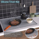 Silicone Stove Top Cover 76x53x0.25cm Heat Resistant Electric Cooktop Protector Mat for Kitchen Benchtop and Laundry Black