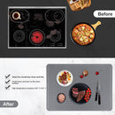 Silicone Stove Top Cover 92x52cm Heat Resistant Electric Cooktop Protector Mat for Kitchen Benchtop and Laundry Black