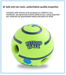 2 Pack Interactive Dog Giggle Ball Set 14cm - Green Wobble Sound Toy & White Glow in the Dark Luminous Ball - No Batteries Required for Medium to Large Dogs