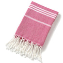 3 Pack Turkish Style Beach Towel Set 90x180cm - Quick Dry Lightweight Large Peshtemal Bath Sheet with Tassels - Rose red, Yellow & Light Yellow