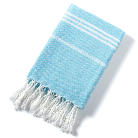 3 Pack Turkish Style Beach Towel Set 90x180cm - Quick Dry Lightweight Large Peshtemal Bath Sheet with Tassels - Red, Light Purple & Light Blue