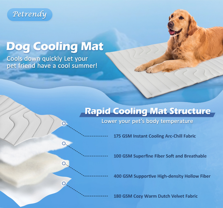 2 Pack Small Pet Cooling Mat 51x41cm - Dual Sided Self Cooling & Warm Dog Pad - Granny Grey & Light Green Crate Liner for Cats & Puppies under 8kg