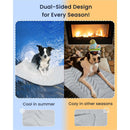 2 Pack Small Pet Cooling Mat 51x41cm - Dual Sided Self Cooling & Warm Dog Pad - Beige & Bipolar Blue Crate Liner for Cats & Puppies under 8kg