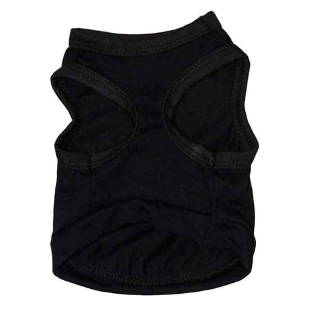 2 Pack Security Printed Pet Vest - Breathable Cotton Dog Shirt for Small Puppies & Cats - Black Summer Singlet Size XS (Chest 30cm)