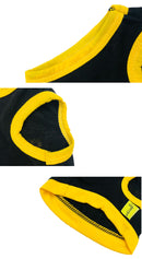 2 Pack Cotton Pet Vest "Security" Print - Black with Yellow & Pink with Black Trim - Breathable Summer Dog Tank Top Size XL (Chest 56cm) for Small Breeds