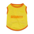 2 Pack "SECURITY" Pet Vest - Black & Yellow with Orange Trim - Breathable Cotton Dog T-Shirt for Puppies & Cats - Size S (Chest 36cm)
