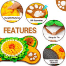 Interactive Dog Snuffle Mat Bone Shape 64x43cm - Slow Feeder & Foraging Puzzle Toy - Golden Yellow Fleece Nosework Pad for Anxiety Relief & Mental Stimulation