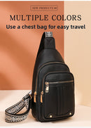 Women's Soft PU Leather Sling Bag Crossbody Chest Purse with Adjustable Boho Strap - Lightweight Multi-Pocket Shoulder Daypack for Travel & Daily Use - White