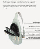 Women's Soft PU Leather Sling Bag Crossbody Chest Purse with Adjustable Boho Strap - Lightweight Multi-Pocket Shoulder Daypack for Travel & Daily Use - Black