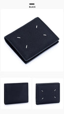 Women's Genuine Leather Bi-fold Wallet - Slim Short Purse with Coin Pocket & RFID Blocking - Soft Cowhide Minimalist Card Holder - Black