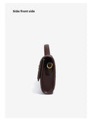 Retro Woven Baguette Handbag for Women Suede Texture PU Leather Shoulder Crossbody Bag Elegant Evening Clutch Brown