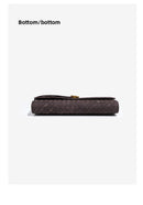 Retro Woven Baguette Handbag for Women Suede Texture PU Leather Shoulder Crossbody Bag Elegant Evening Clutch Brown