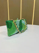 Luxury Rose red Rhinestone Evening Clutch Bag Women Crystal Sparkle Formal Purse with Chain Strap for Wedding Party Prom