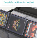 Premium Toploader Binder 9 Pocket 216 Capacity Trading Card Album Zippered PU Leather Storage Holder for Sports TCG & AFL Cards Black