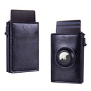 RFID Blocking Pop-Up Card Wallet with AirTag Holder - Crazy Horse Leather Style Aluminium Smart Wallet - Automatic Slider with Cash Slot - Vintage Black (AirTag Not Included)