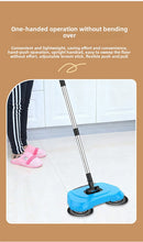 3-in-1 Hand Push Floor Sweeper - Manual Spinning Broom, Dustpan & Mop Combo - Silent Non-Electric Cleaning for Hardwood & Tiles - Vitality Red