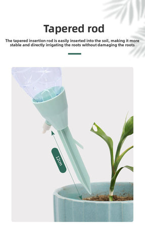 2 PCS Automatic Self-Watering Plant Spikes Adjustable Drip Irrigation System for Indoor Outdoor Garden Pots Holiday Care Green and Pink