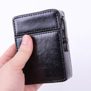 PU Leather Cigarette Case with Lighter Holder Hard Shell Storage Pouch Belt Loop Waist Bag for Standard Packs Green Gift for Men