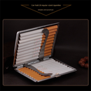 Genuine Leather Cigarette Case Coffee Brown Crocodile Pattern 20 Stick Capacity Retro Vintage Style Metal Frame Pocket Box Mens Gift