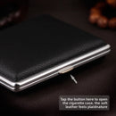 Genuine Leather Cigarette Case Red Crocodile Pattern 20 Stick Capacity Retro Vintage Style Metal Frame Pocket Box Mens Gift