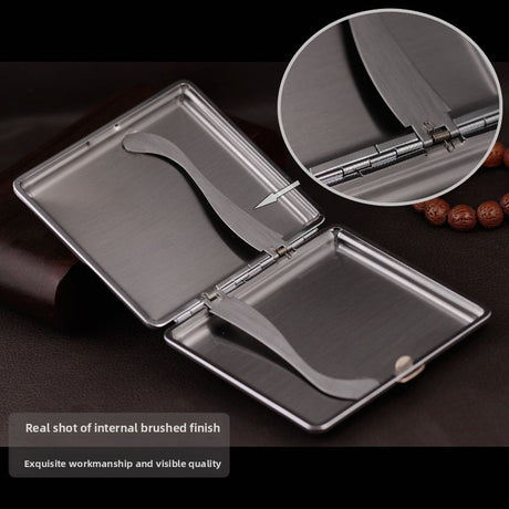 Genuine Leather Cigarette Case Red Crocodile Pattern 20 Stick Capacity Retro Vintage Style Metal Frame Pocket Box Mens Gift