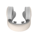 Smart 4-in-1 Travel Neck Pillow with ANC Headphones - Heated Vibration Massage & Bluetooth Audio - Memory Foam Support for Planes & Home - Beige