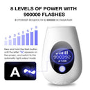 IPL Laser Hair Removal Handset for Women & Men - 900,000 Flashes Home Use Hair Remover Device for Face Body Bikini & Underarms - Painless & Effective Reduction - AU Plug White