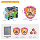 LED Light Up Toss and Catch Game Set - 2 Glowing Pink Paddles & 3 Sticky Basketball - Fun Outdoor Beach & Camping Toy for Kids & Adults - Includes Mesh Storage Bag