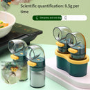 Quantitative Salt Dispenser Bottle - 0.5g Precise Metering Spice Shaker for Healthy Portion Control - Push Button Seasoning Container for Kitchen Cooking - Dark Green