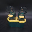 2 PCS Quantitative Salt & Spice Dispenser Set with Storage Base - 0.5g Precise Metering Shakers for Salt & Pepper - Push Button Portion Control Kitchen Organiser - Dark Green