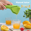 Foldable Manual Lemon Squeezer & Citrus Juicer - Portable Handheld Fruit Press for Fresh Orange & Lime Juice - Space Saving Kitchen Tool - Green