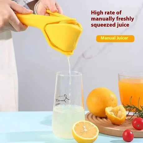Foldable Manual Lemon Squeezer & Citrus Juicer - Portable Handheld Fruit Press for Fresh Orange & Lime Juice - Space Saving Kitchen Tool - Orange