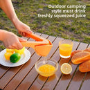 Foldable Manual Lemon Squeezer & Citrus Juicer - Portable Handheld Fruit Press for Fresh Orange & Lime Juice - Space Saving Kitchen Tool - Orange
