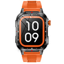 Rugged Outdoor Smart Watch for Men - 1100mAh Extra Long Battery with LED Flashlight & Compass - 2.01" HD Screen Bluetooth Calling IP68 Waterproof Fitness Tracker - Orange