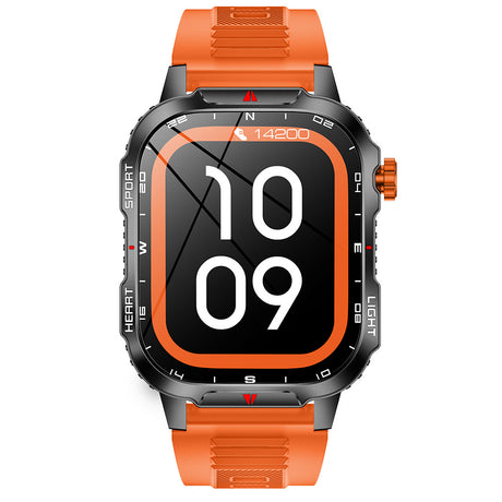 Rugged Outdoor Smart Watch for Men - 1100mAh Extra Long Battery with LED Flashlight & Compass - 2.01