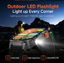 Rugged Outdoor Smart Watch for Men - 1100mAh Extra Long Battery with LED Flashlight & Compass - 2.01" HD Screen Bluetooth Calling IP68 Waterproof Fitness Tracker - Orange