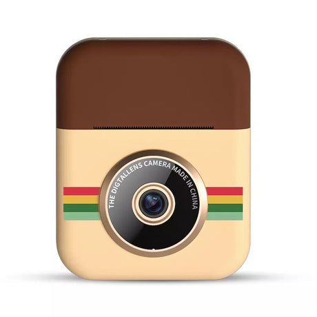 Kids Instant Print Camera with 32GB SD Card & 3 Paper Rolls - Retro Thermal Digital Camera & Video Recorder - 1080P Dual Lens Selfie Toy Gift - Brown