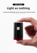 USB Rechargeable Mini Bike Light Front & Rear Combo - 150 Lumen LED High Brightness Safety Lamp for Cycling - IPX8 Waterproof Aluminium Helmet & Handlebar Light - Black