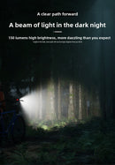 2 PCS USB Rechargeable Mini Bike Lights - Aluminium LED Front & Rear Safety Lamp Set - 150 Lumen High Brightness Flashlight for Helmet & Handlebar - IPX8 Waterproof - Black