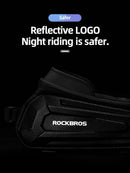 ROCKBROS Hard Shell Bike Top Tube Bag - Waterproof Cycling Frame Pouch with TPU Touchscreen Phone Holder & Sun Visor - 1.7L Large Capacity for MTB & Road Bikes - Black